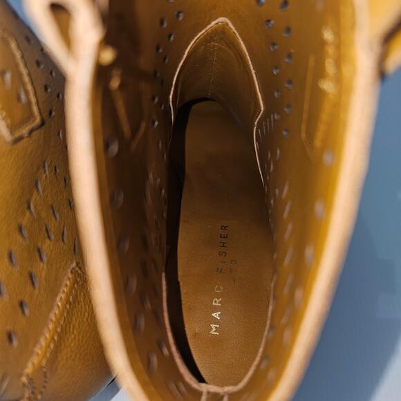 NEW Marc Fisher LTD Elyma Ankle Boot Womens 10 Tan Leather Pointed Toe Western - Picture 11 of 14